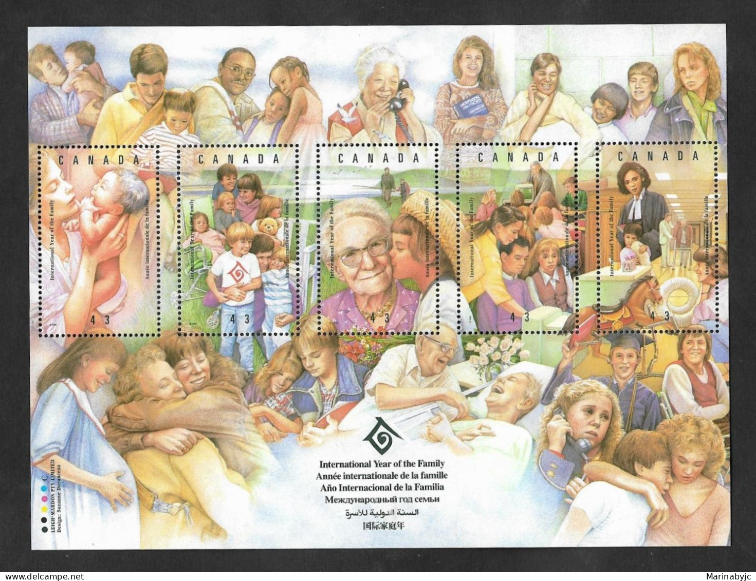 SD)1994 CANADA INTERNATIONAL YEAR OF THE FAMILY, SOUVENIR SHEET, MNH - Autres & Non Classés