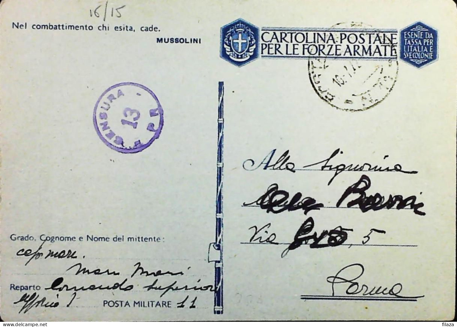 POSTA MILITARE ITALIA IN LIBIA  - WWII WW2 - S6765 - Militaire Post (PM)