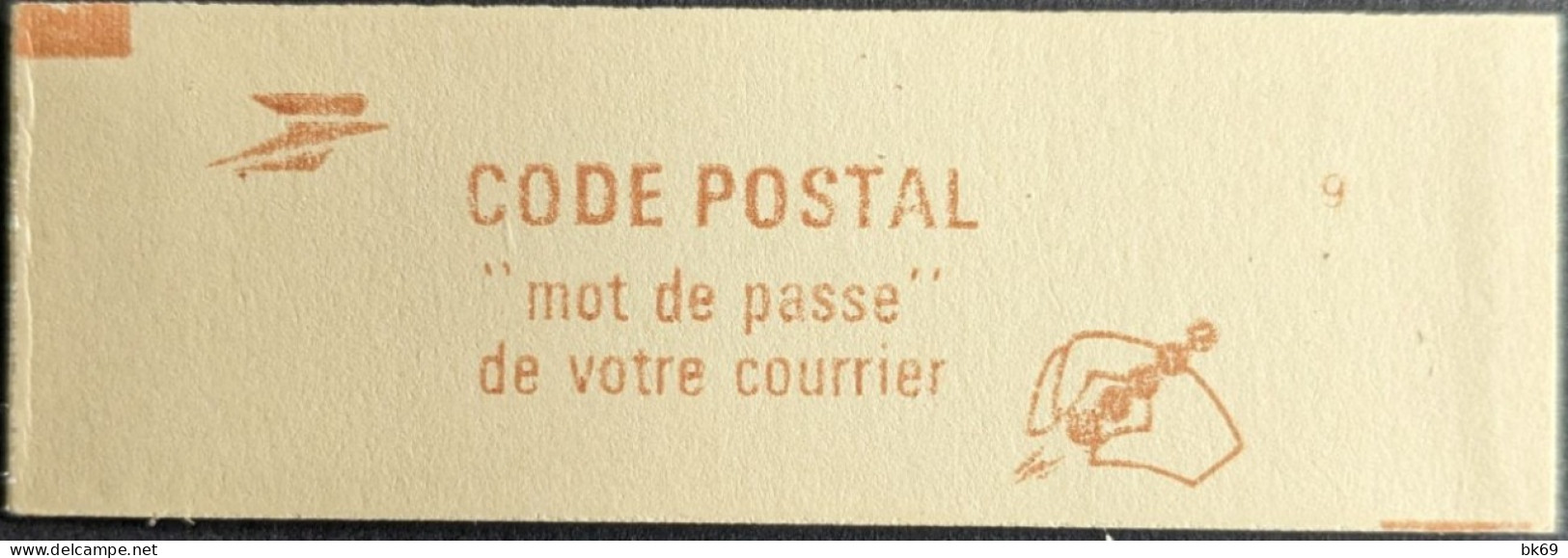 2102 C4 Conf. 9 Filet Contour D'encadrement & Numéro Carnet Fermé Sabine 1.40F Rouge - Modern : 1959-...