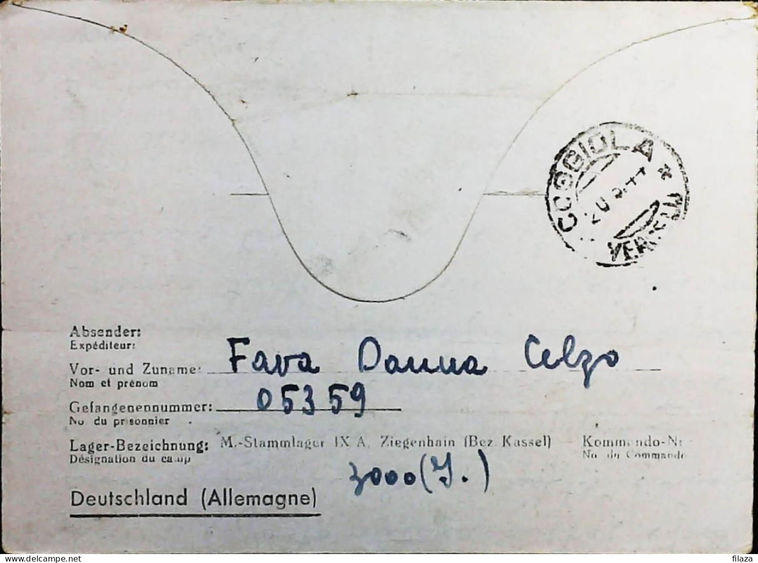 POW WW2 – WWII Italian Prisoner Of War In Germany - Censorship Censure Geprüft  – S7681 - Militärpost (MP)