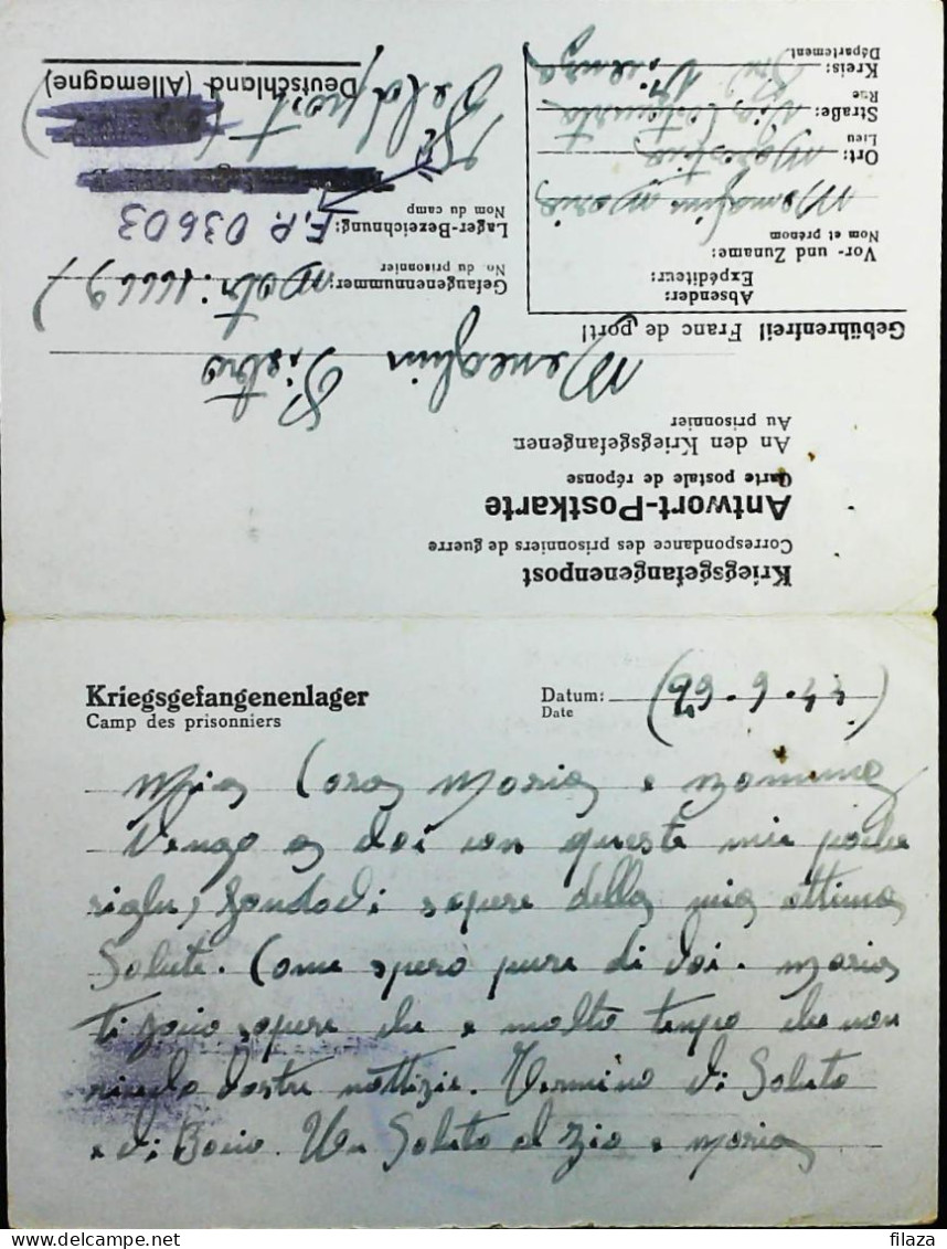 POW WW2 – WWII Italian Prisoner Of War In Germany Bollo FELDPOST- Censorship Censure Geprüft  – S7721 - Military Mail (PM)