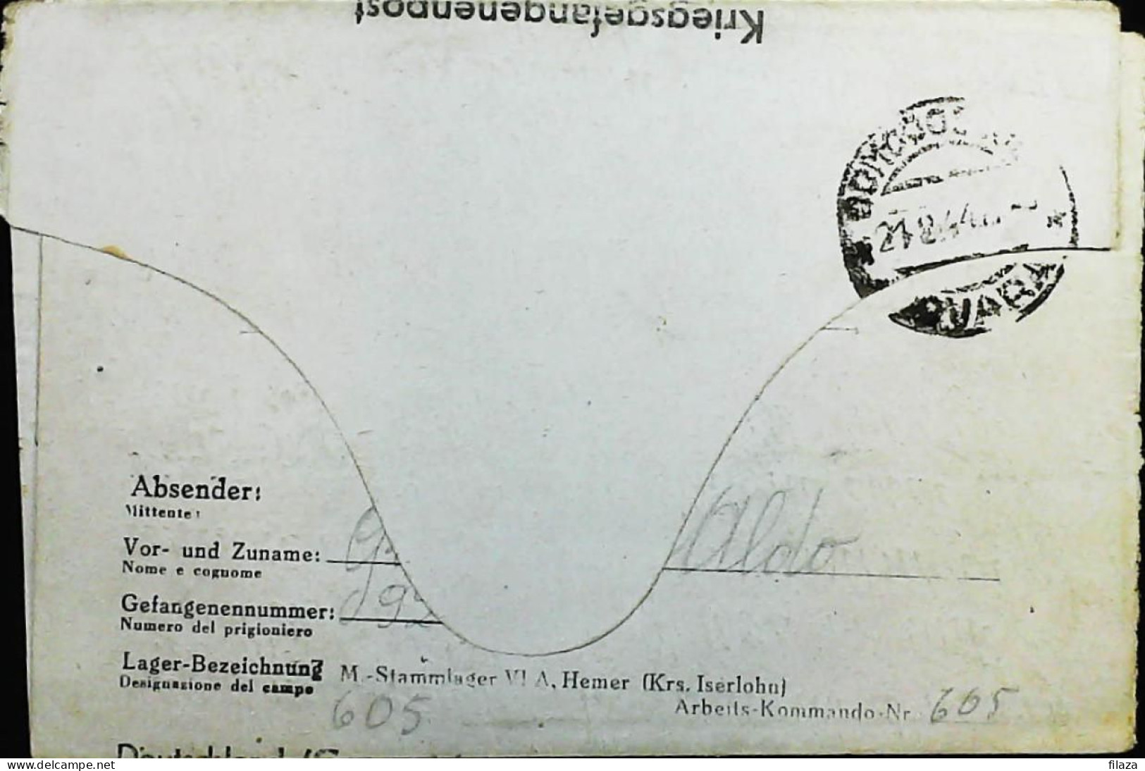 POW WW2 – WWII Italian Prisoner Of War In Germany - Censorship Censure Geprüft  – S7673 - Military Mail (PM)