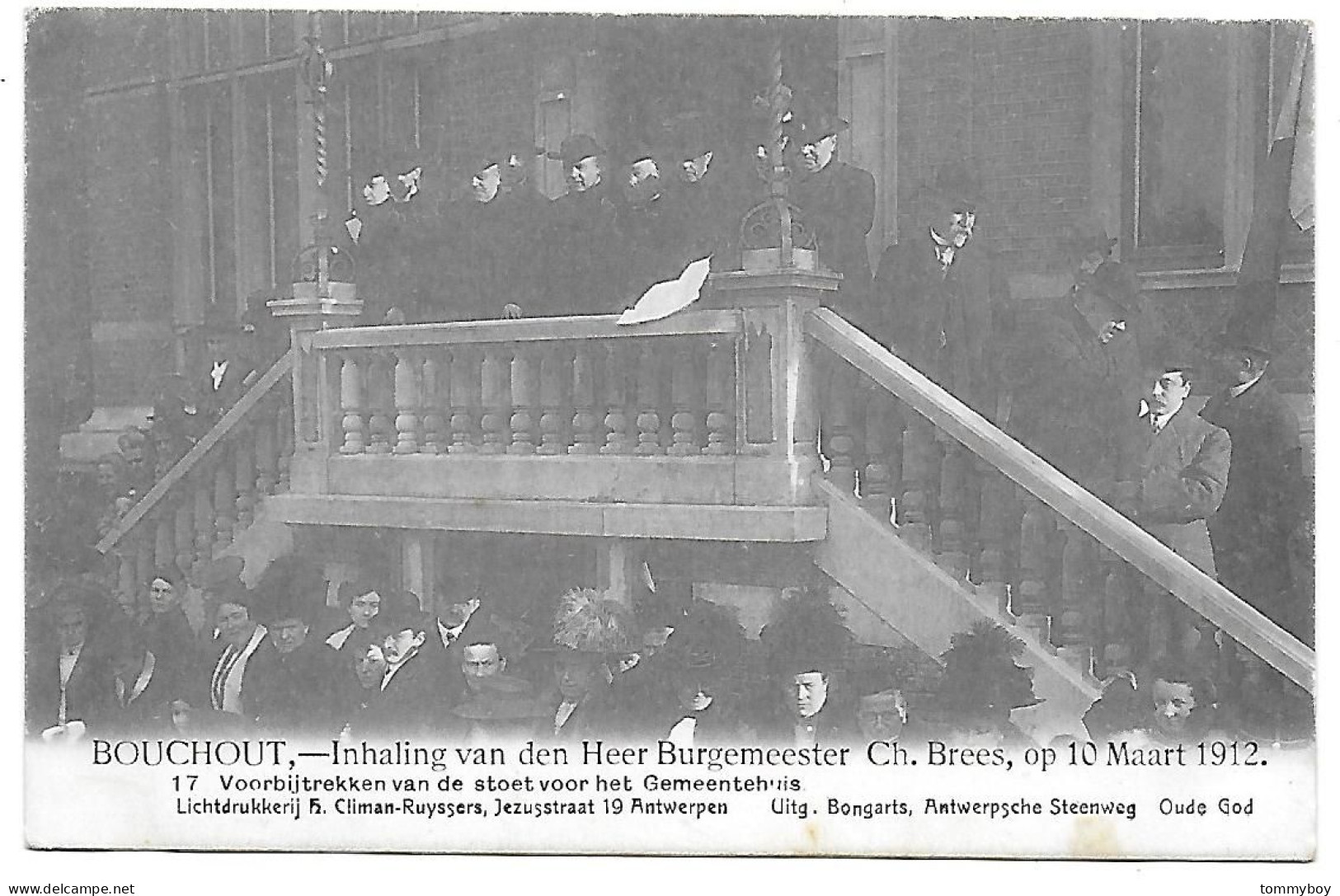 CPA Bouchout, Inhaling Van Den Heer Burgemeester Ch. Brees, Op 10 Maart 1912, Voorbijtrekken Van De Stoet - Boechout