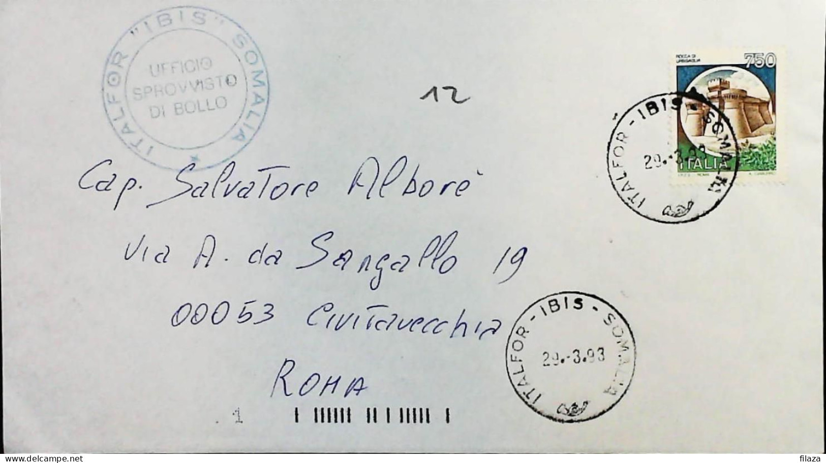 Italy - Military - Army Post Office In Somalia - ONU - ITALFOR - IBIS - S6613 - 1991-00: Poststempel