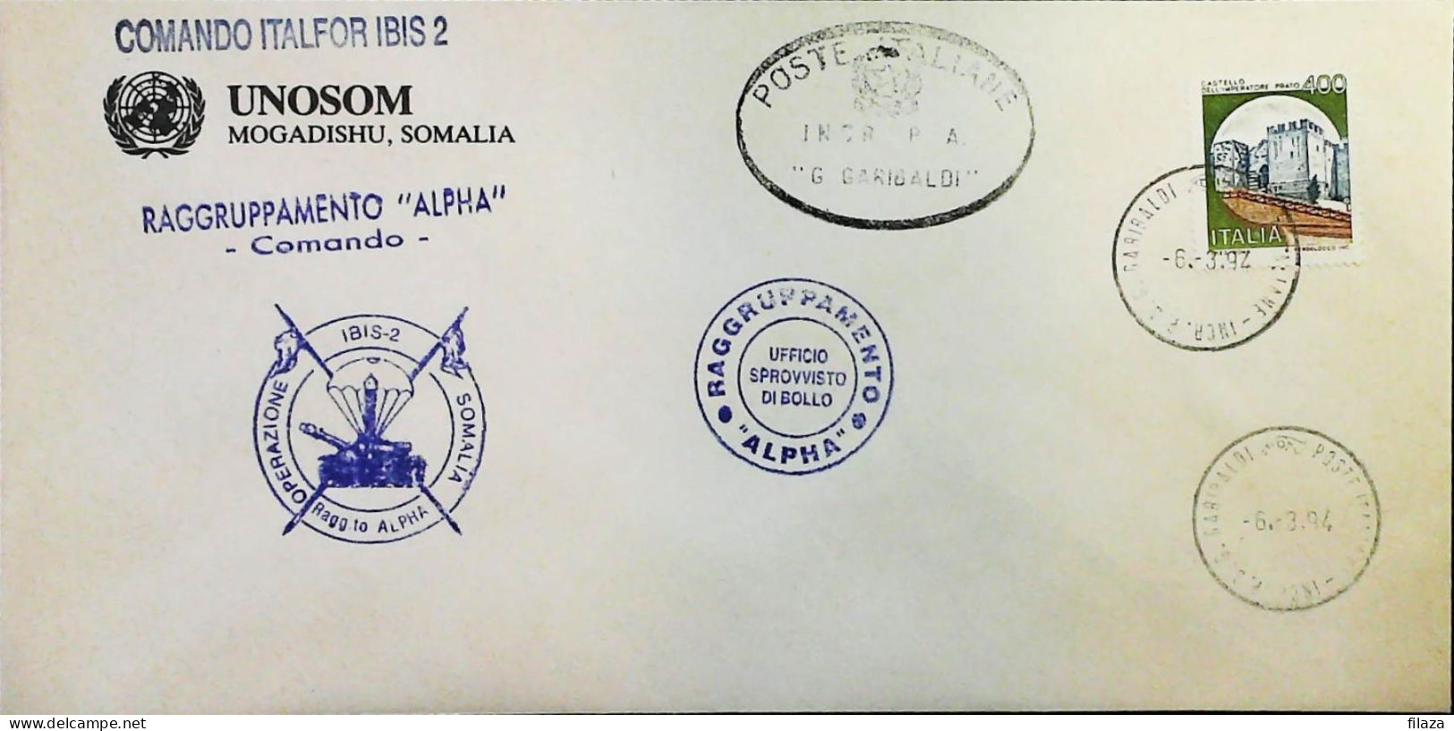 Italy - Military - Army Post Office In Somalia - ONU - ITALFOR - IBIS - Incrociatore Garibaldi  - S6666 - 1991-00: Poststempel