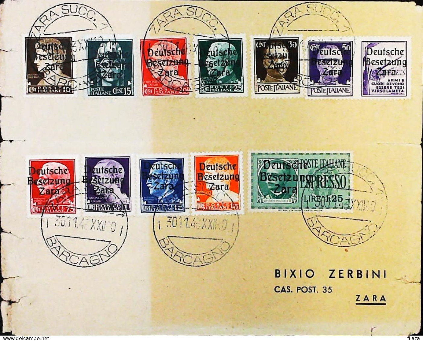 ITALIA / ZARA OCCUPAZIONE TEDESCA Lettera Del 1943 - S6355 - Deutsche Bes.: Zara