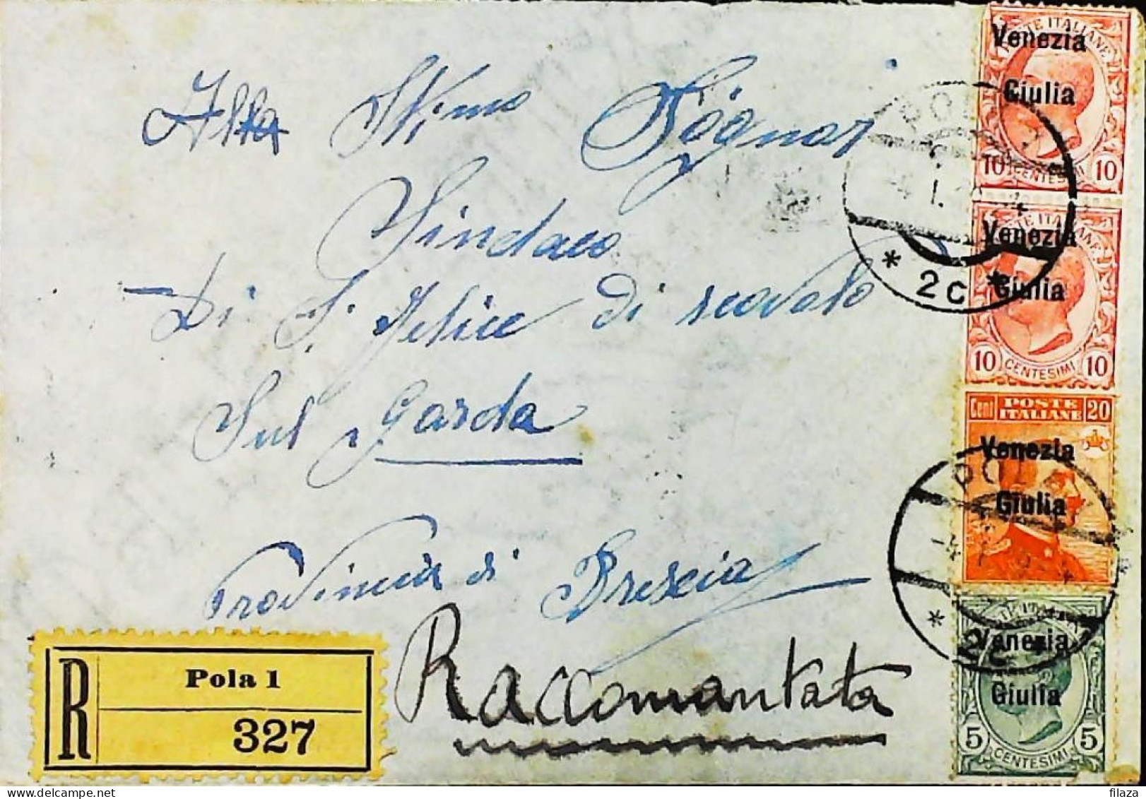 ITALIA OCCUPAZIONI- DALMAZIA 1918 Lettera Raccomandata Da POLA - S6339 - Dalmatië