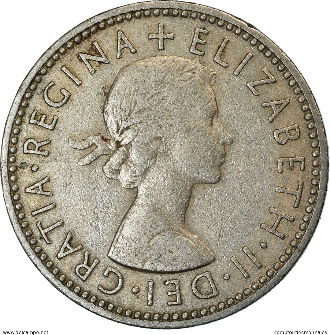 Monnaie, Grande-Bretagne, Elizabeth II, Shilling, 1956, TB+, Copper-nickel - I. 1 Shilling