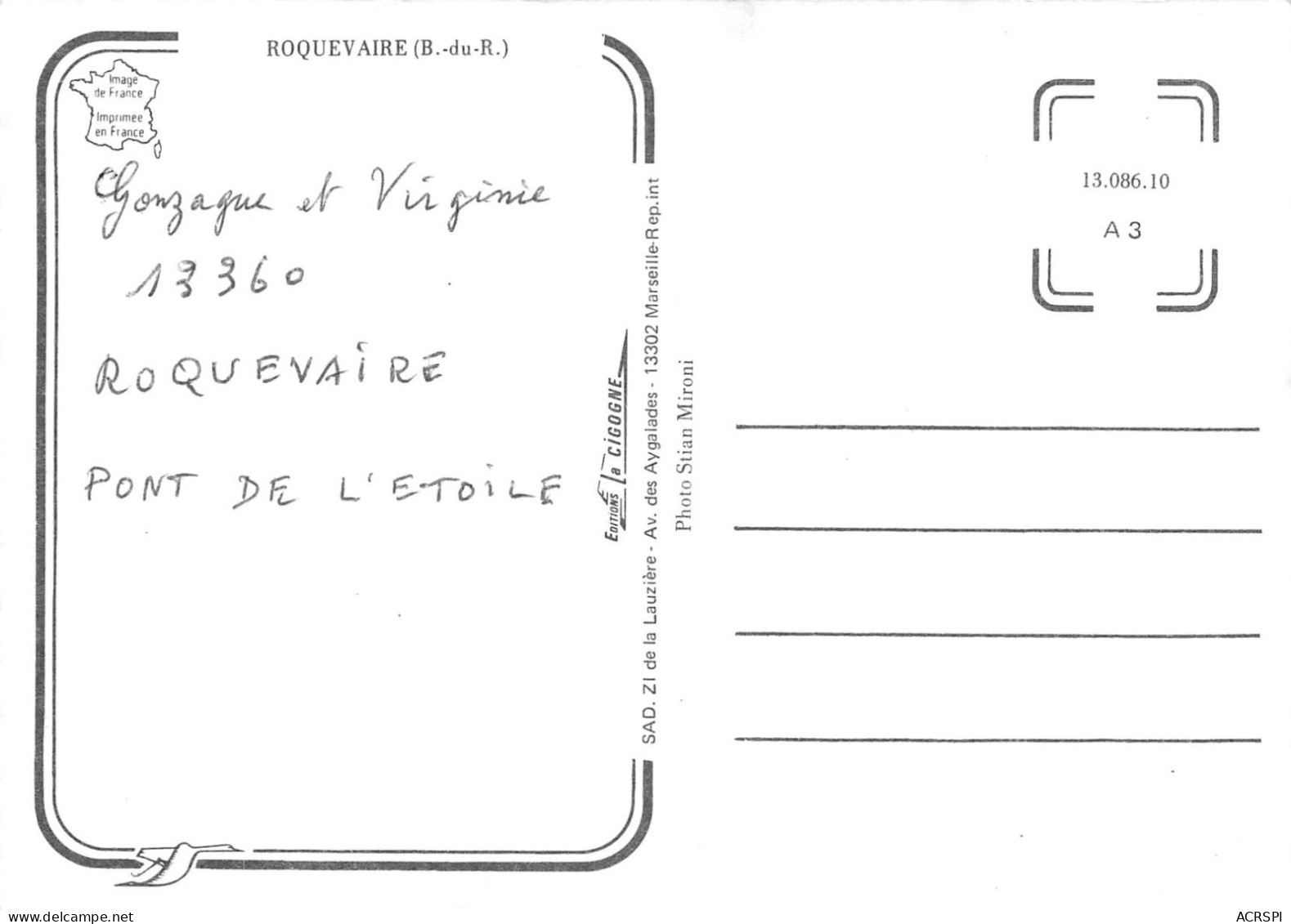 13   Roquevaire En Provence  (Scan R/V) N°   21   \OA1037 - Aubagne