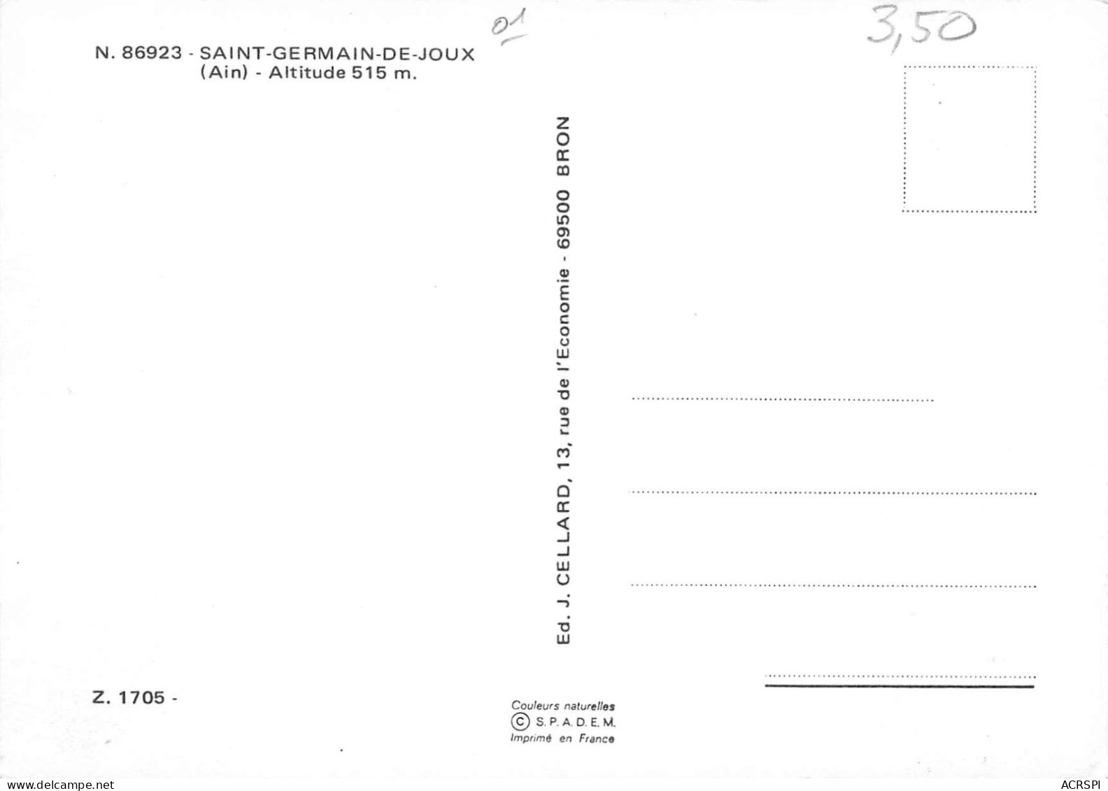 01 Saint-Germain-de-Joux         (Scan R/V) N°   2   \OA1049 - Oyonnax