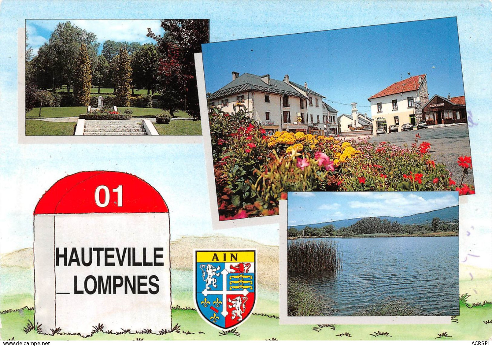 01 Hauteville-Lompnes  Blason Et Borne   (Scan R/V) N°   15   \OA1044 - Hauteville-Lompnes