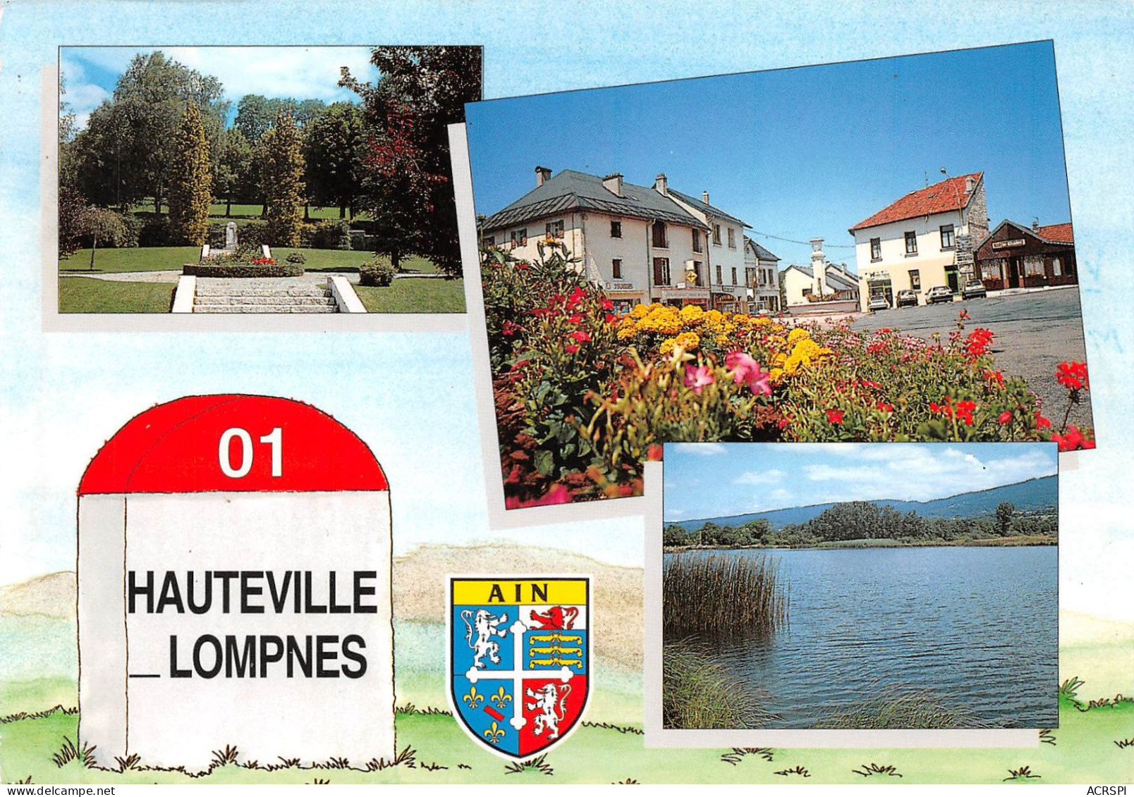 01 Hauteville-Lompnes  Blason Et Borne  Multivue (Scan R/V) N°   16   \OA1044 - Hauteville-Lompnes