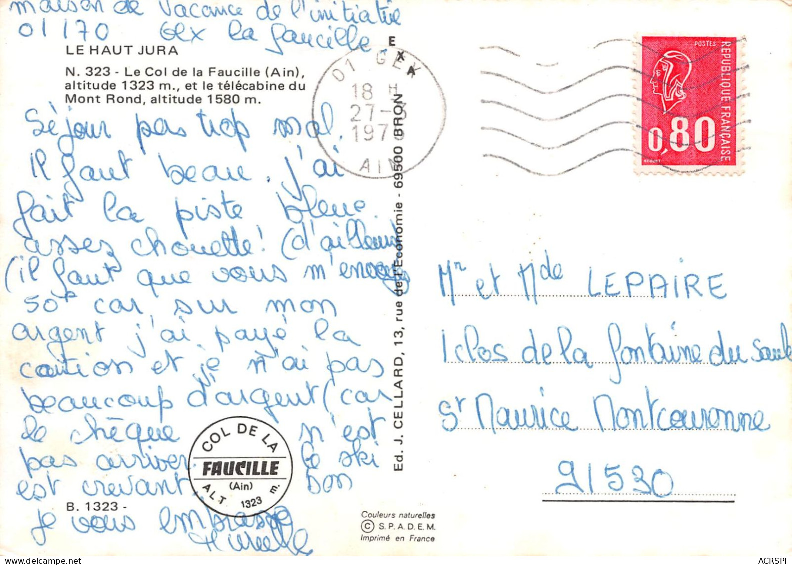 01 Col De La Faucille Lot De 20 Cartes-postales         GEX      (Scan R/V) N°   2   \OA1050 - Gex