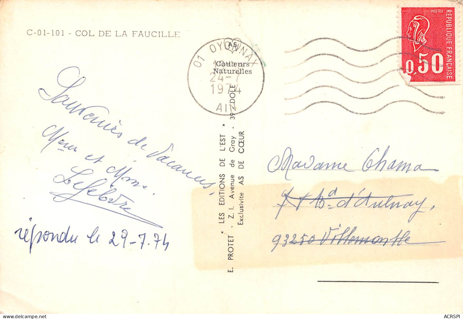 01 col de la faucille lot de 20 cartes-postales         GEX      (Scan R/V) N°   2   \OA1050