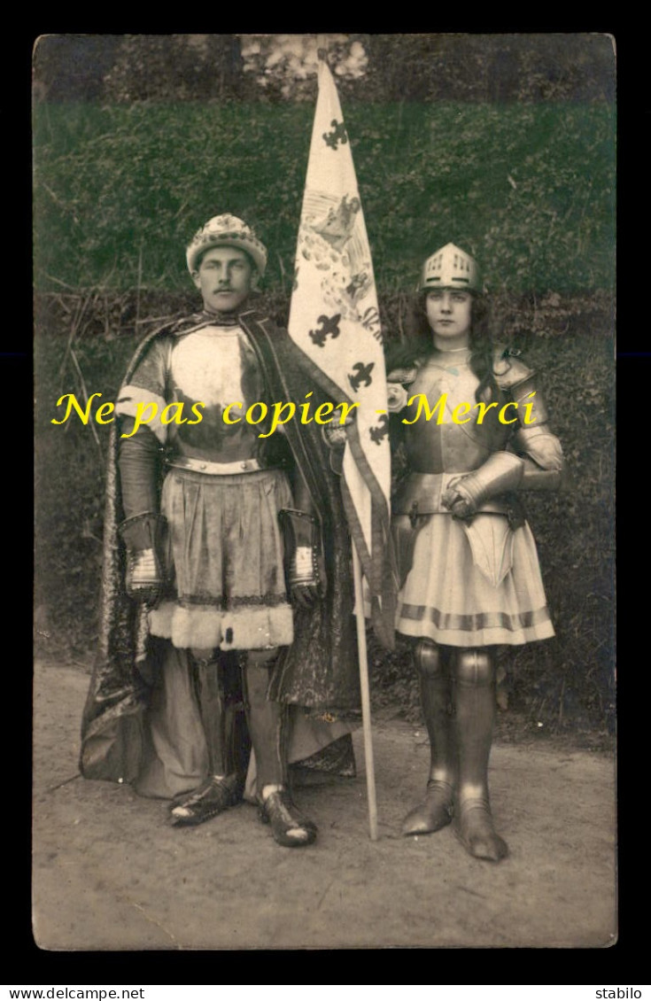 76 - HARFLEUR - PERSONNAGE EN COSTUMES - JEANNE D'ARC - PHOTOGRAPHIE HARFLEURAISE LEROUX - CARTE PHOTO ORIGINALE - Harfleur