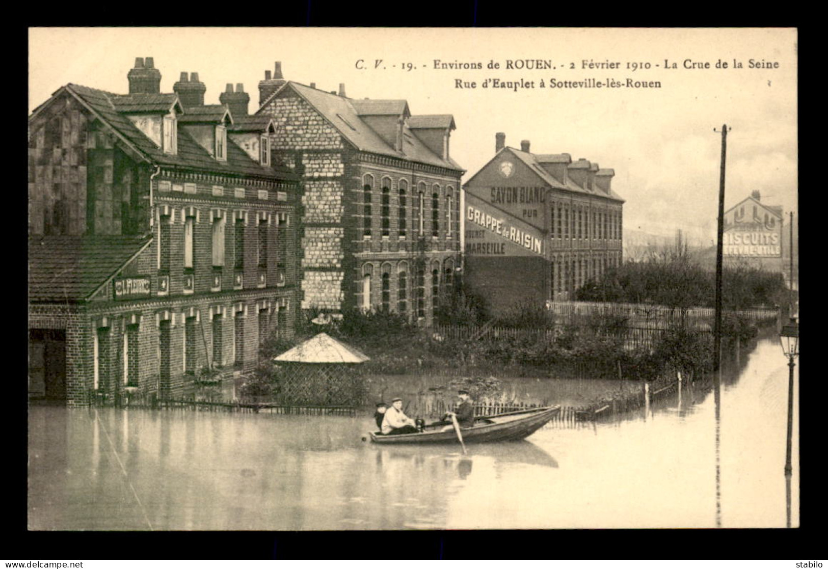 76 - SOTTEVILLE-LES-ROUEN - LA CRUE DE LA SEINE RUE D'EAUPLET - INONDATIONS DE 1910 - Sotteville Les Rouen