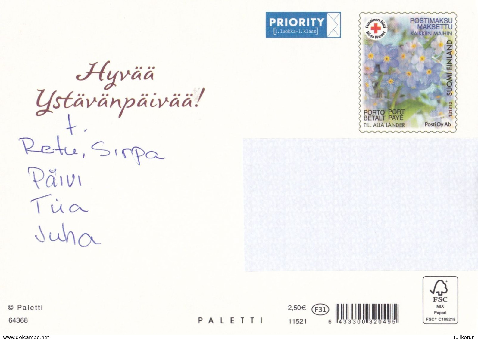 Postal Stationery - Giant Panda Holding Flower - Red Cross - Suomi Finland - Postage Paid - Interi Postali