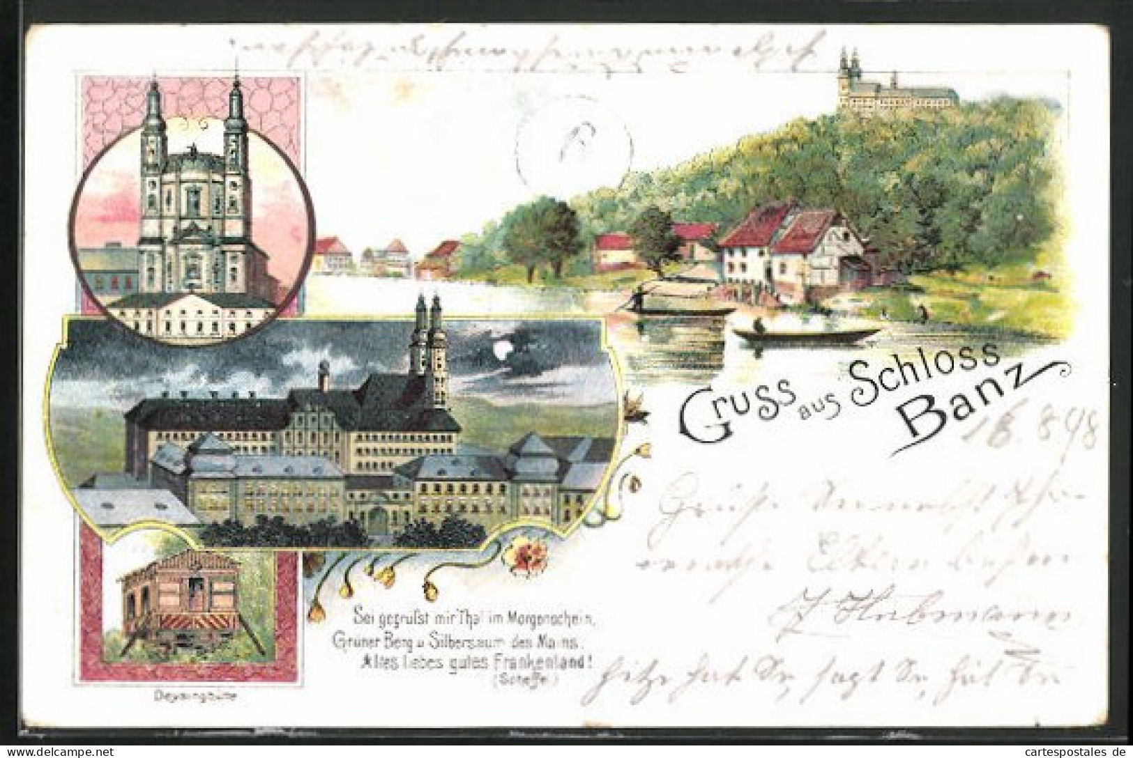Lithographie Banz B. Staffelstein, Schloss Bei Nacht, Deysinghütte  - Staffelstein