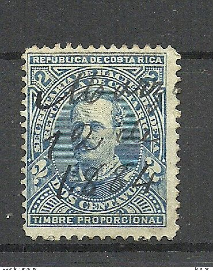 COSTA RICA O 1884 Timbre Proportional Revenue Tax Taxe 2 C. O - Costa Rica