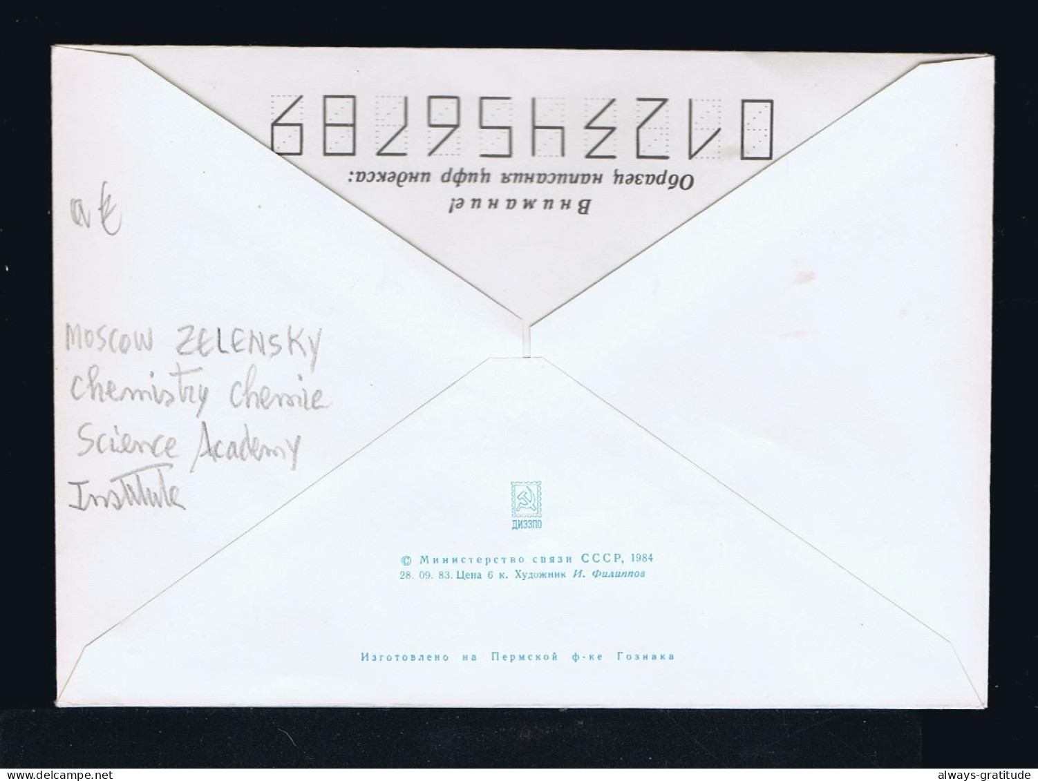 Sp10450 RUSSIE Moscow Zelensky Chemistry Chemie Science Academy Institute Mint Cover Postal Stationery - Chimica