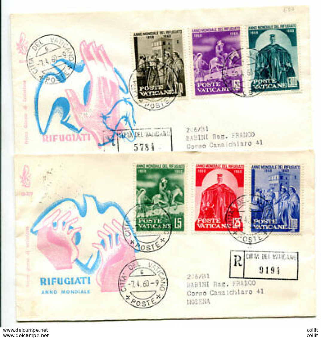 Vaticano FDC Venetia 1960 Rifugiati  Viaggiata Racc. Per L'Italia - FDC