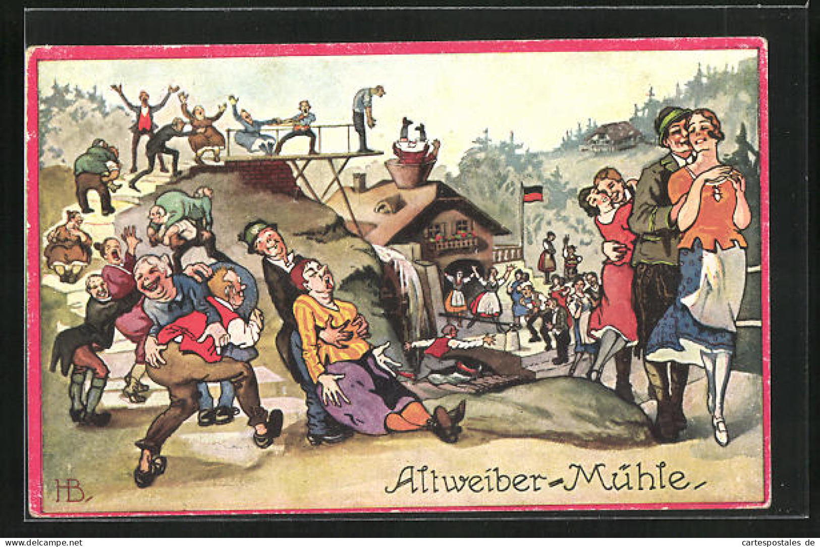 Künstler-AK Hans Boettcher: Altweiber-Mühle  - Boettcher, Hans