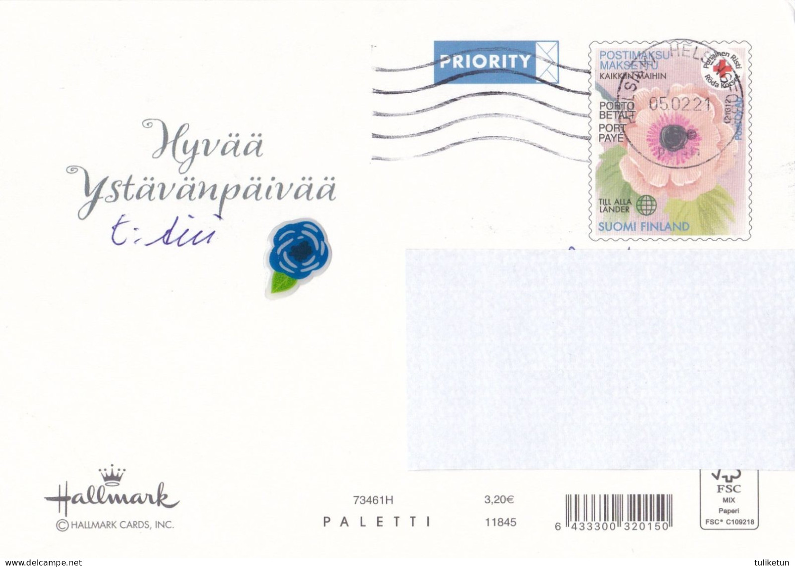 Postal Stationery - Valentine's Day - Flowers - Red Cross 2021 - Suomi Finland - Postage Paid - Enteros Postales