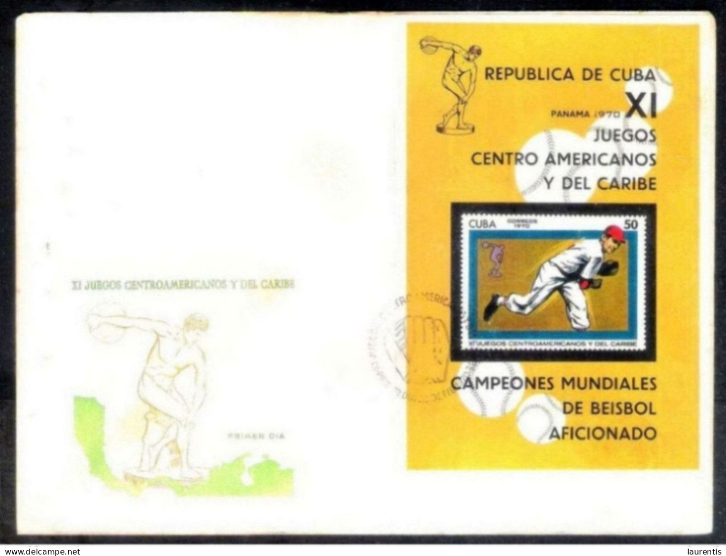 1258  Baseball - Amateur Championship 1970 - FDC - Cb - 3,85 - Honkbal