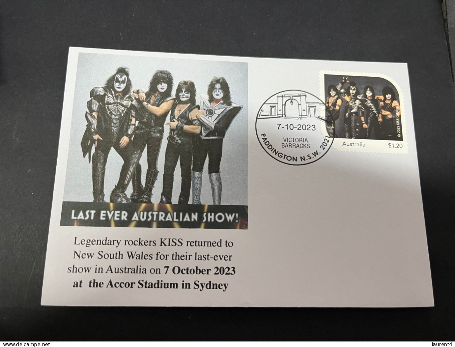 4-9-2024 (1 Z 27) Kiss (music Band) With KISS OZ Stamp (The Original Band) - Muziek