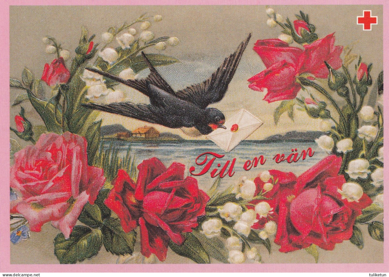 Postal Stationery - Flowers - Roses - Dove Holding An Envelope - Red Cross 2000 - Suomi Finland - Postage Paid - Entiers Postaux