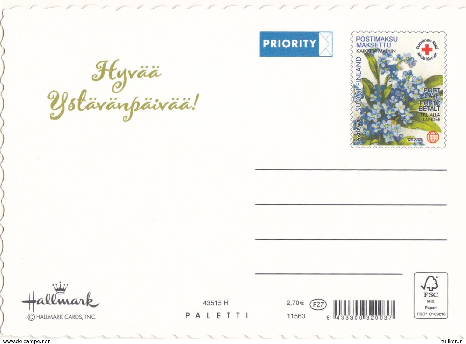 Postal Stationery - Flowers - Roses - Dove Holding An Envelope - Red Cross - Suomi Finland - Postage Paid - Enteros Postales