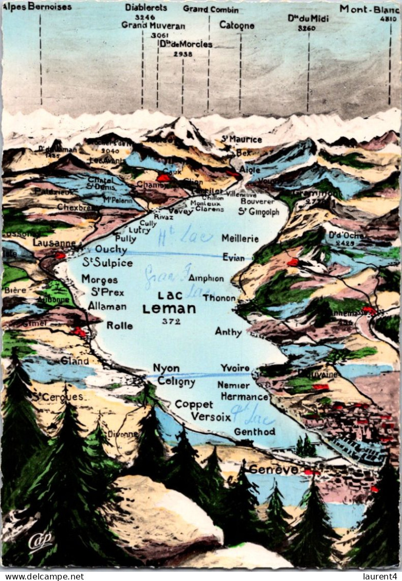 9-4-2024 (1 Z 28) Map Of Lac Léman - Maps
