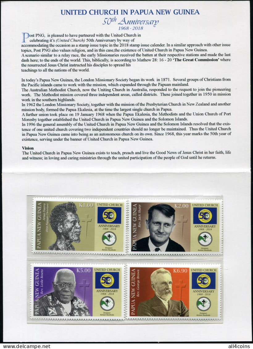 Papua New Guinea 2018. 50th Anniversary Of United Church (MNH OG. StampPack) Set - Papua New Guinea