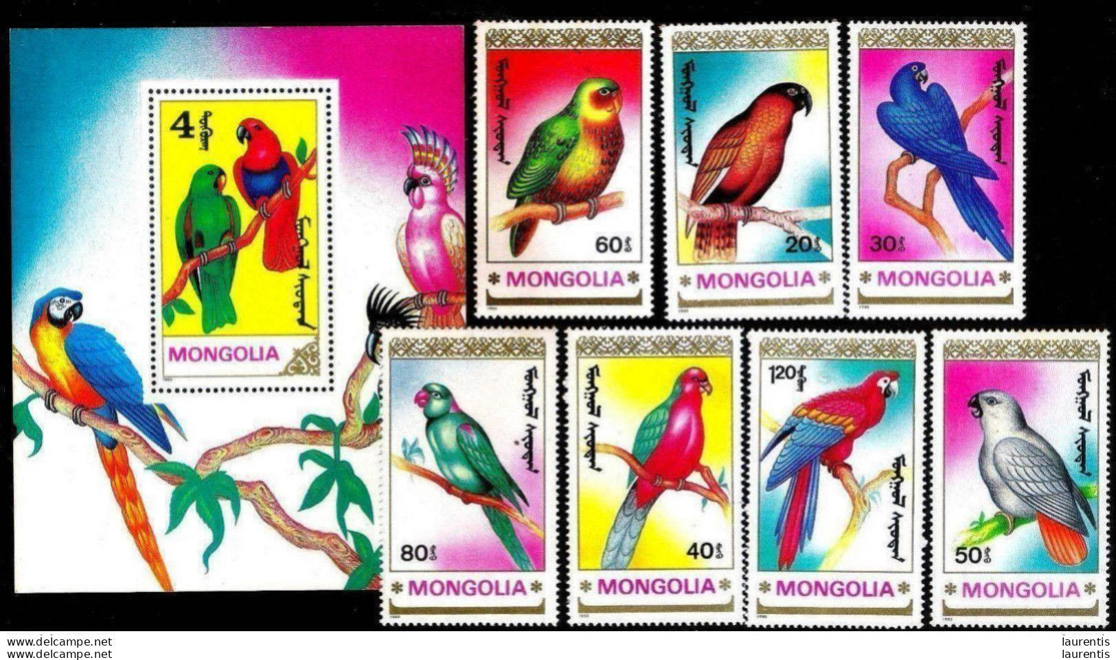 2864  Parrots - Perroquets - Mongolia Yv 1780-86  - MNH - 3,75 (17) - Papagayos