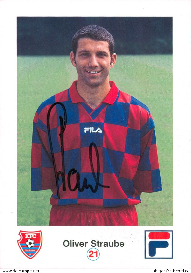 Fußball-Autogrammkarte AK Oliver Straube KFC Uerdingen 97-98 FC Bayer Krefeld Schwaikheim Hamburger SV HSV 1. Nürnberg - Authographs