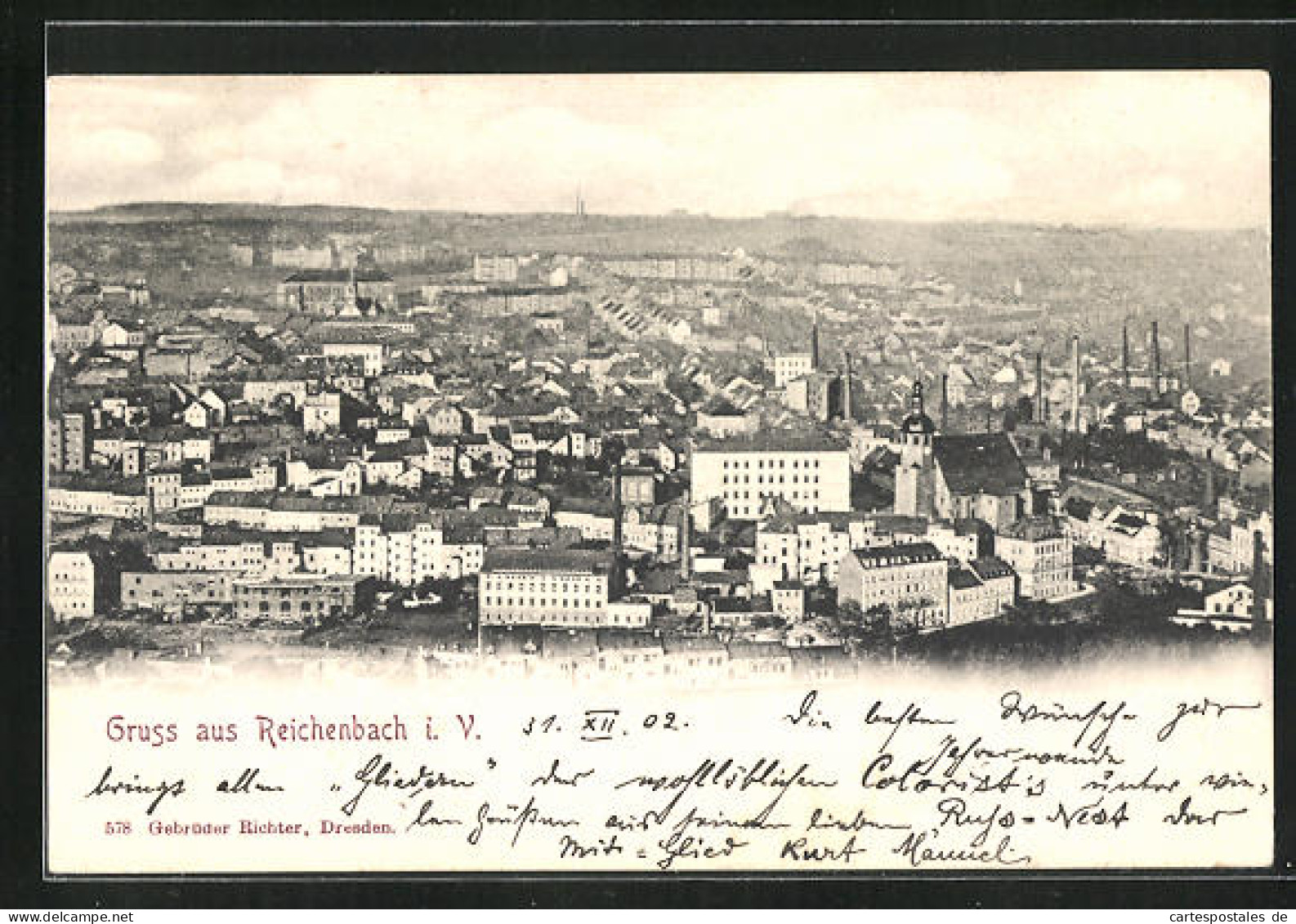 AK Reichenbach I. V., Gesamtansicht Aus Der Vogelschau  - Reichenbach I. Vogtl.