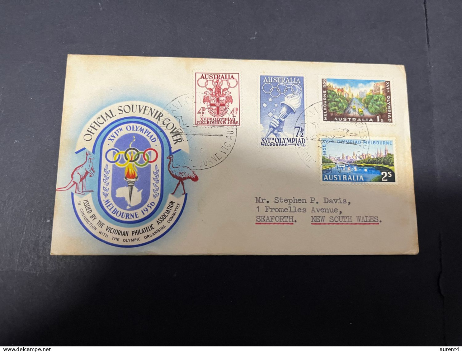 9-4-2024 (1 Z 30 A) Australia FDC 1956 (1 Cover) Melbourne Olympic Games (with Swimming P/m) - FDC