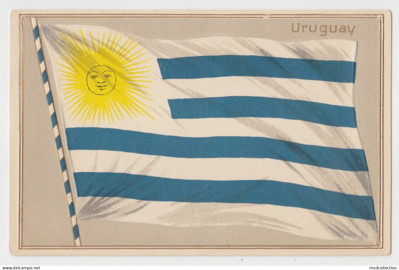 URUGUAY BANDERA PABELLON NACIONAL FLAG Embossed PC CPA 1905 Aprox.UNUSED - Uruguay