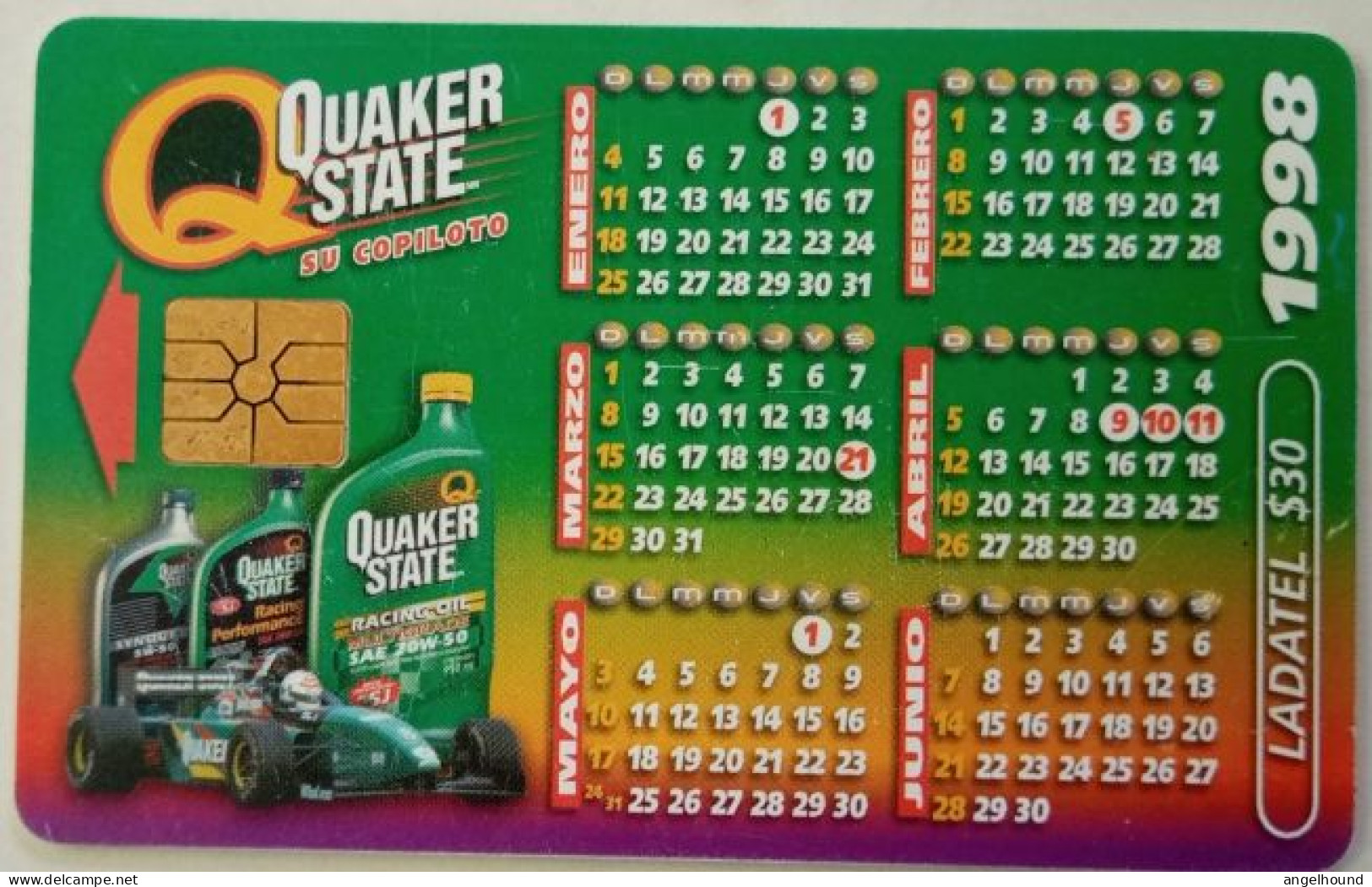 Mexico Quaker State 1998 Calendar - Petrole