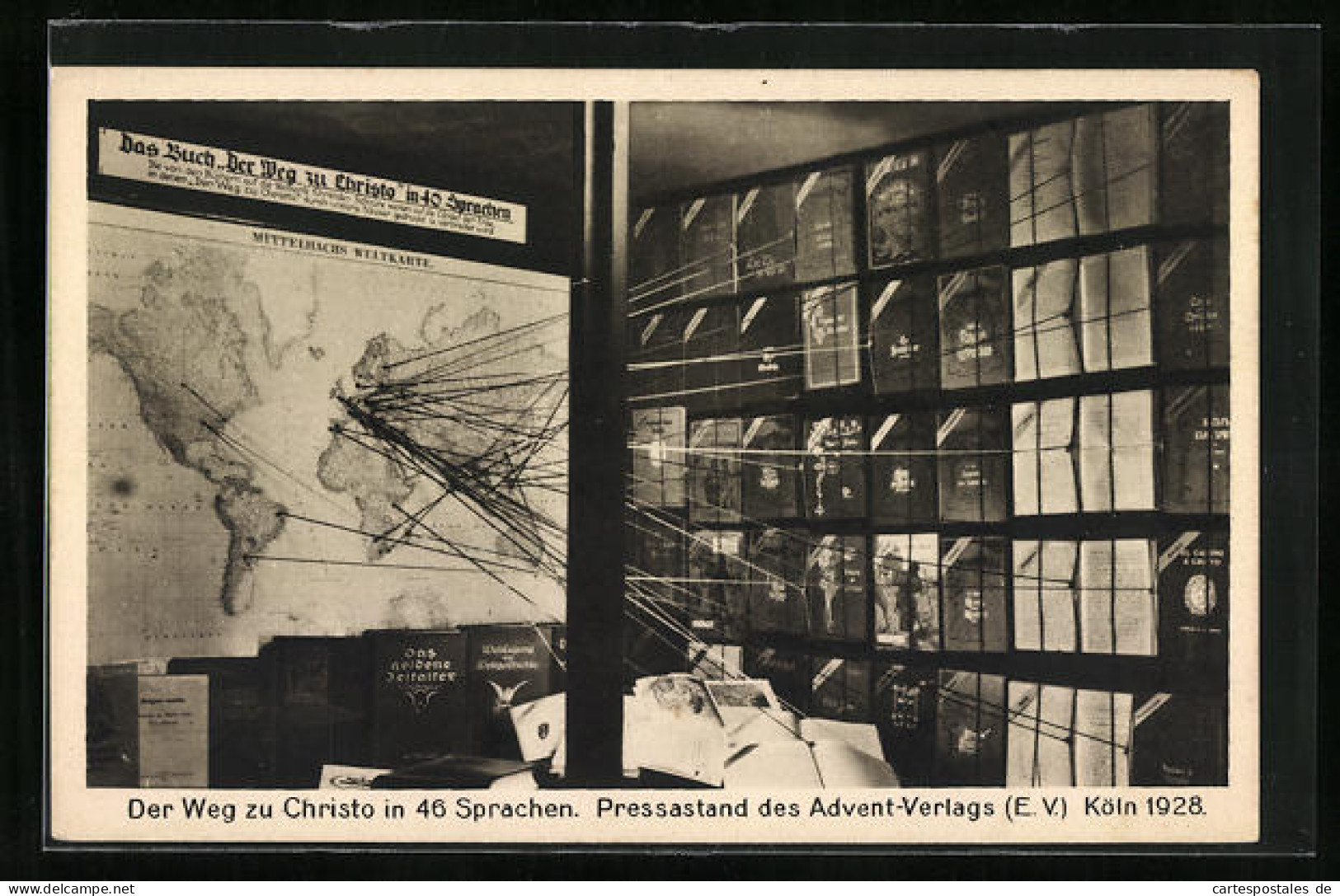 AK Köln, Pressastand Des Advent-Verlags 1928  - Bibliotheken