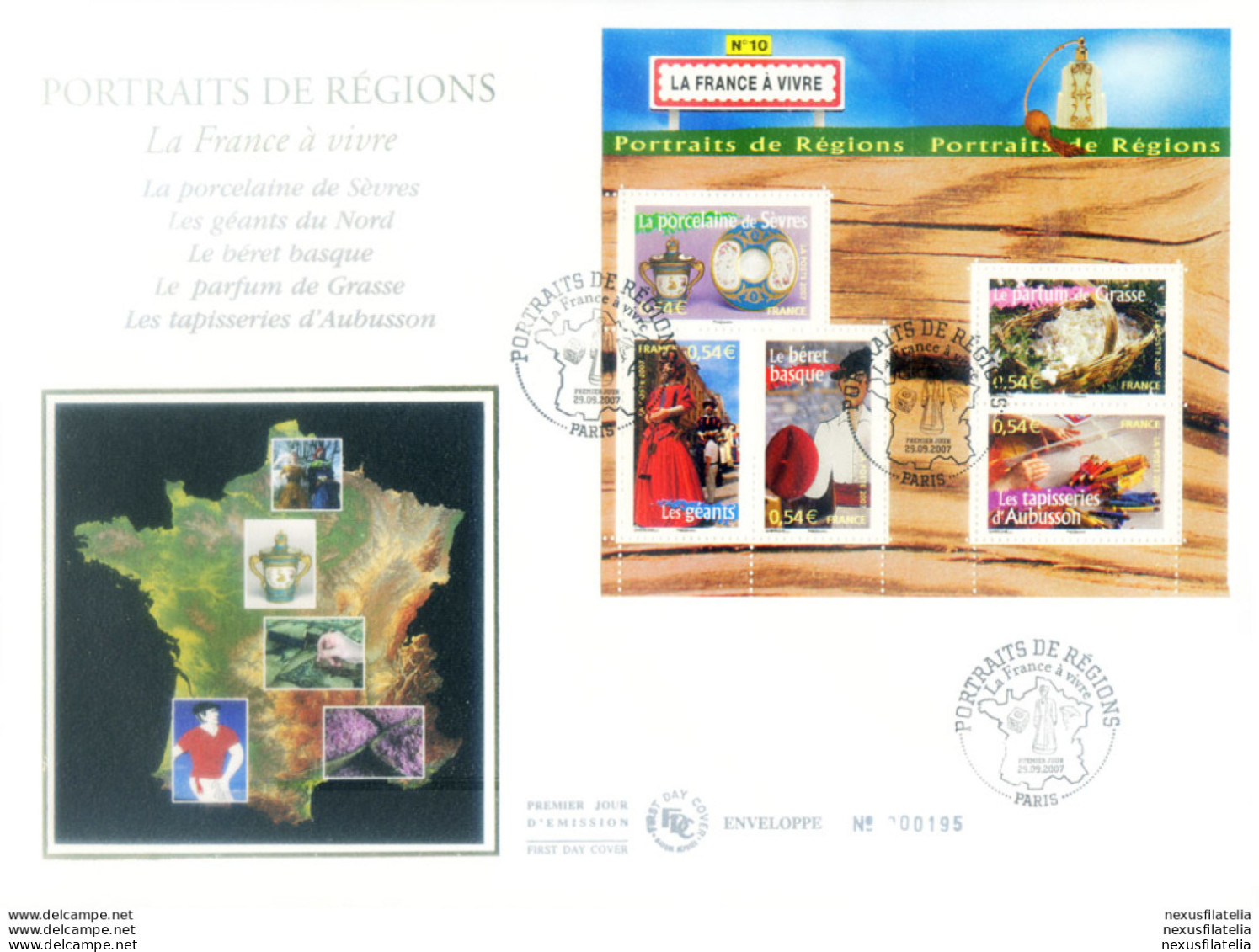 Regioni Di Francia 2007. 2 FDC. - Autres & Non Classés