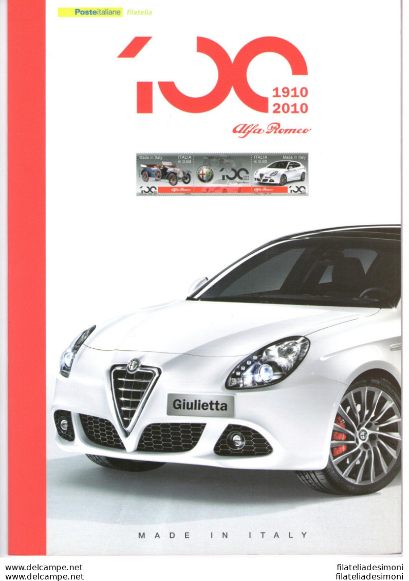 2010 Italia - Repubblica, Folder - Fatto In Italia - Alfa Romeo N. 220 MNH** - Paquetes De Presentación