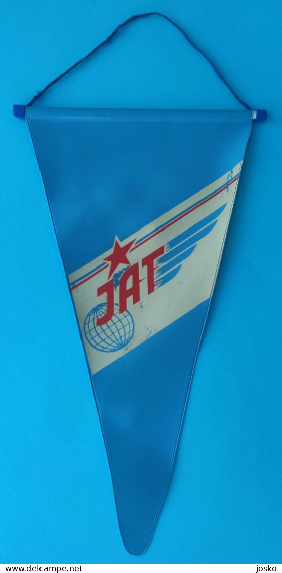 JAT (Yugoslav Airlines) Yugoslavia National Airline Original Vintage Pennant Yougoslavie Jugoslawien Jugoslavia Airways - Publicidad