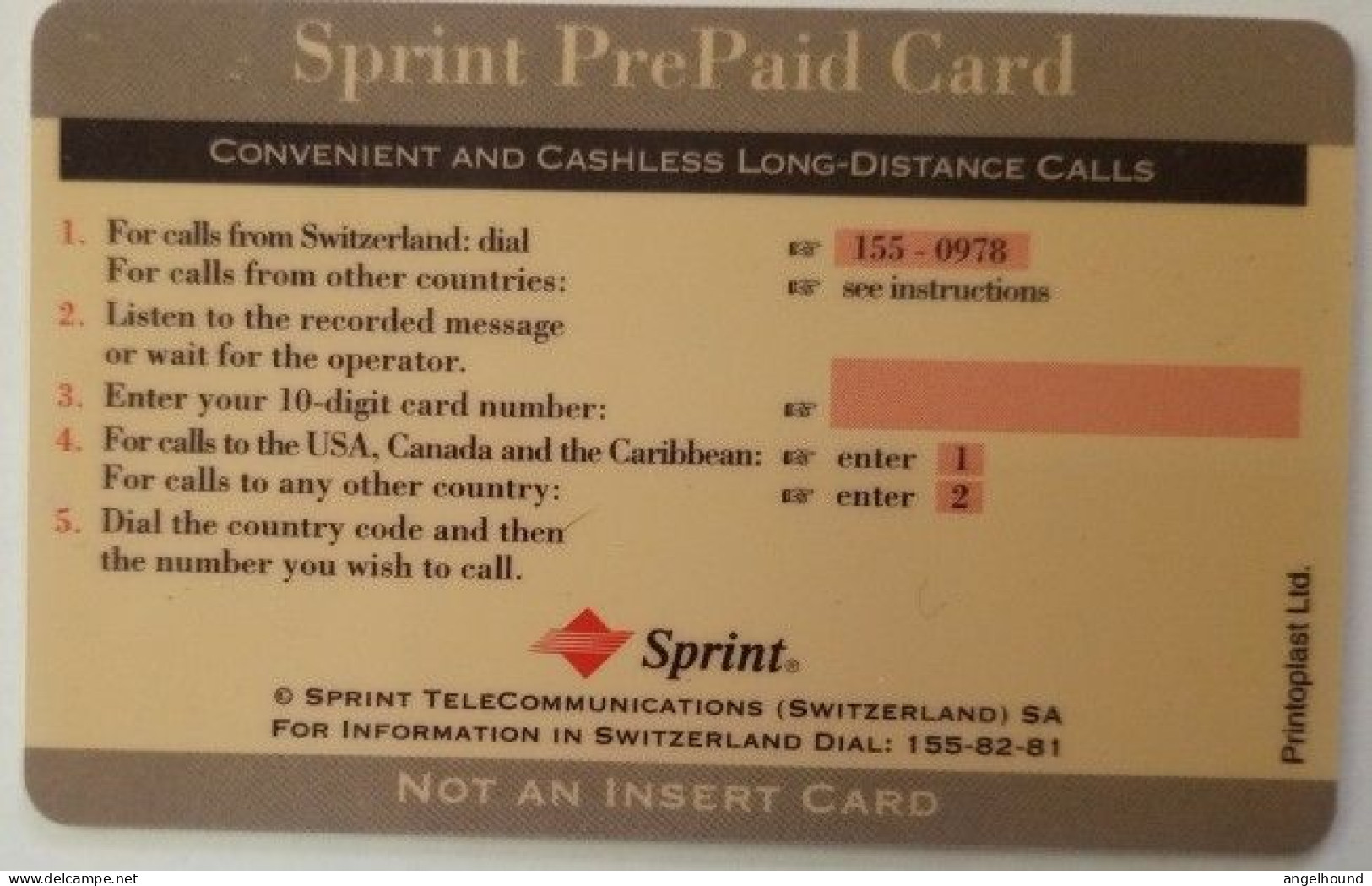 Switzerland 40 Units Sprint Phonecard - Schweiz