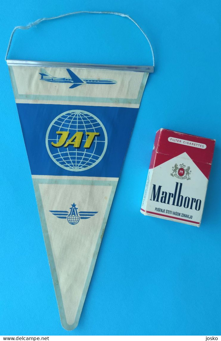 JAT (Yugoslav Airlines) Yugoslavia National Airline Original Vintage Pennant Yougoslavie Jugoslawien Jugoslavia Airways - Advertisements