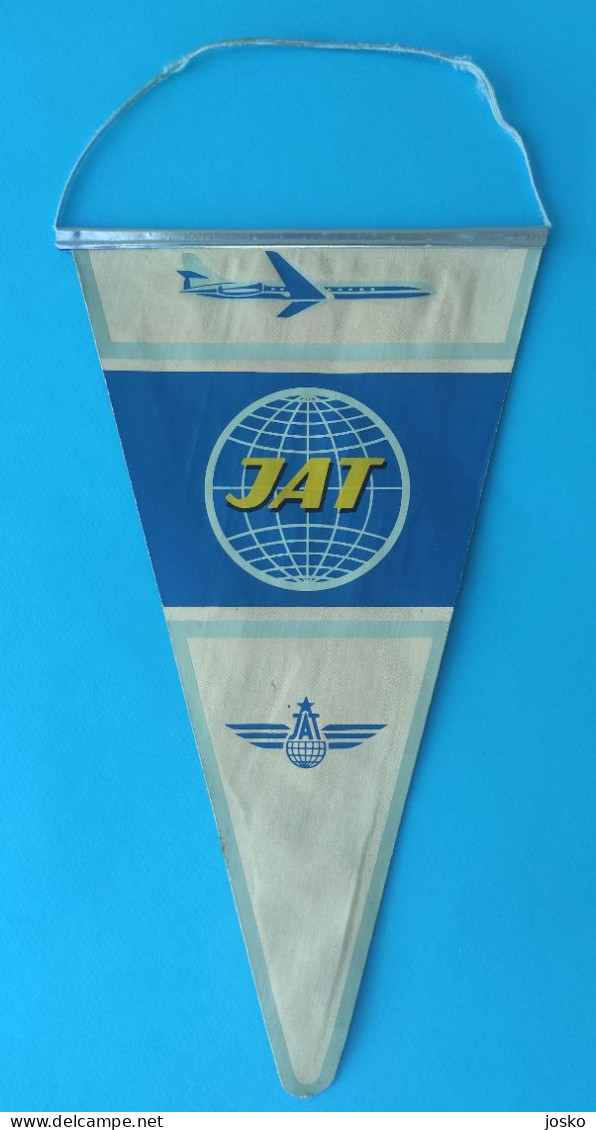 JAT (Yugoslav Airlines) Yugoslavia National Airline Original Vintage Pennant Yougoslavie Jugoslawien Jugoslavia Airways - Pubblicità