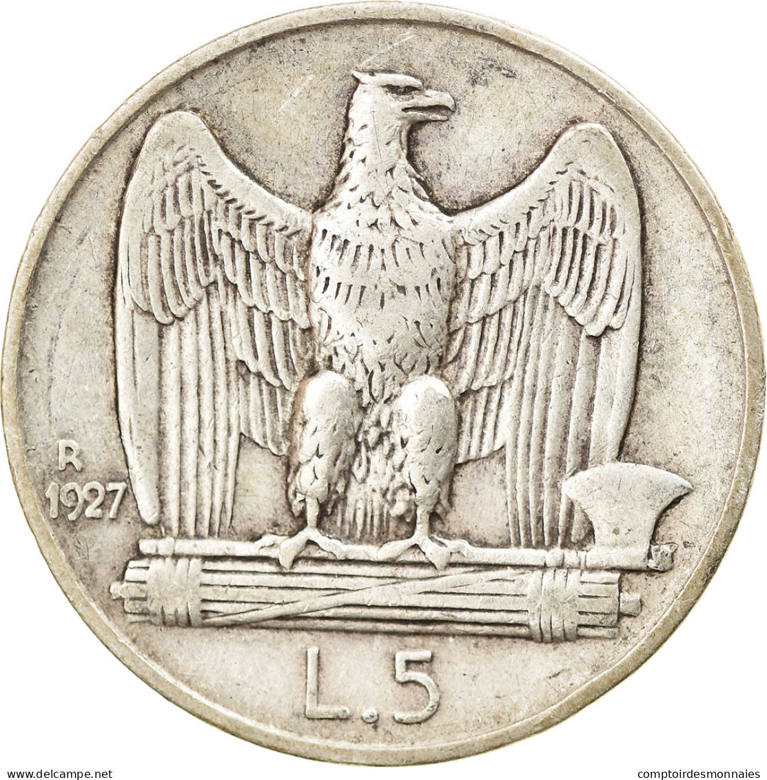 Monnaie, Italie, Vittorio Emanuele III, 5 Lire, 1927, Rome, TTB, Argent, KM:67.2 - 1900-1946 : Victor Emmanuel III & Umberto II
