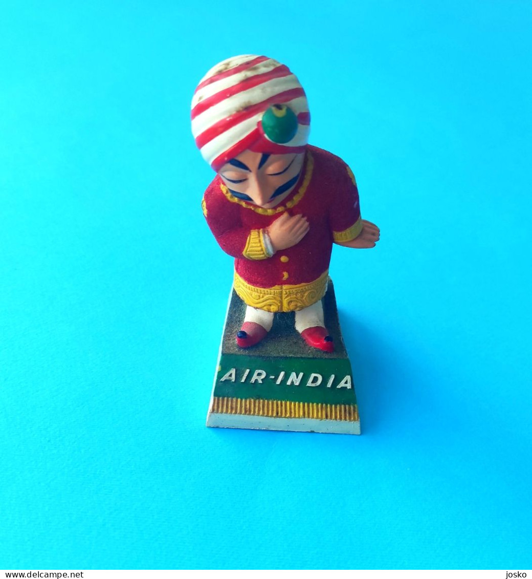 AIR INDIA Beautifull Original Vintage Advertising Maharajah Mascot Figurine 1960s By Bapulal Ramchand & Co. Bombay - Publicidad