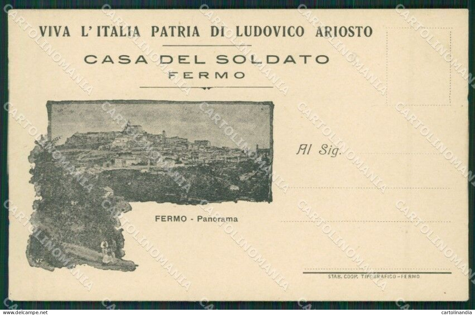 Ascoli Piceno Fermo Casa Soldato Cartolina QK6401 - Ascoli Piceno