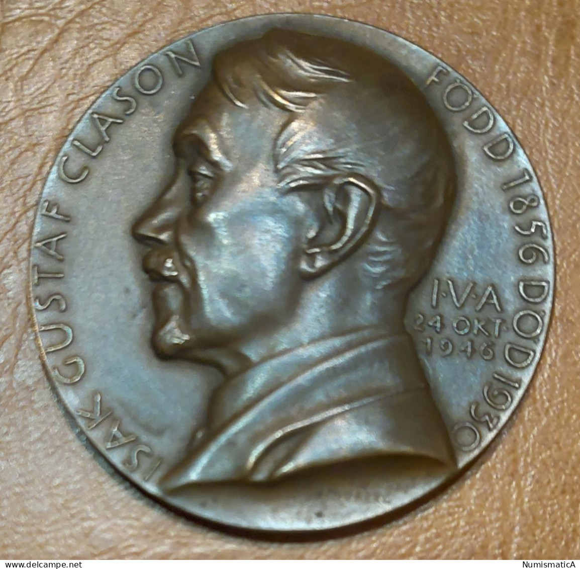 Bronze Medal From 1930 From Sweden- Signed By Erik Lindberg - Otros & Sin Clasificación